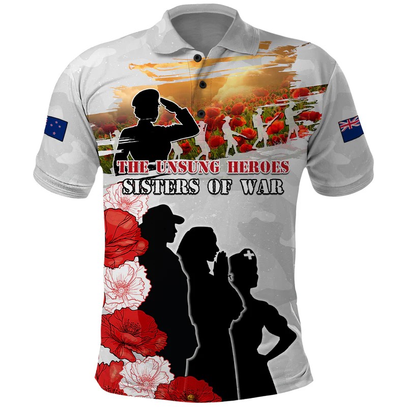 New Zealand ANZAC Day Polo Shirt The Unsung Heroes Sisters of War LT05