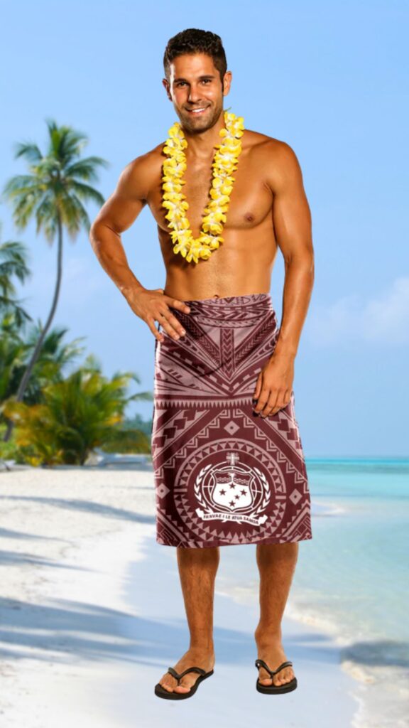 samoa brown lavalava - samoa traditional clothing