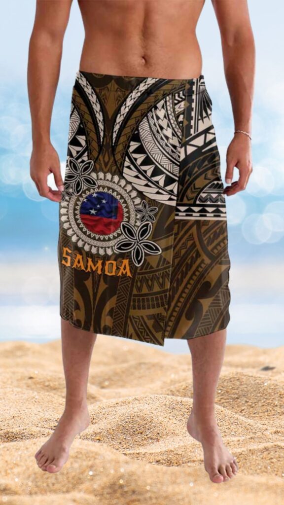 samoa gold lavalava - samoa traditional clothing