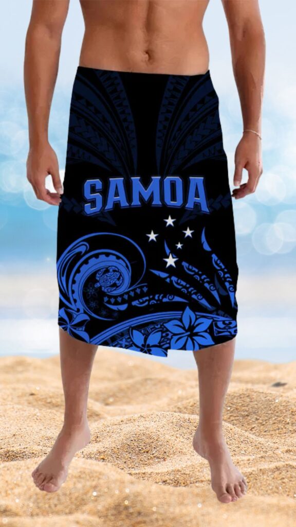 samoa navy lavalava - samoa traditional clothing