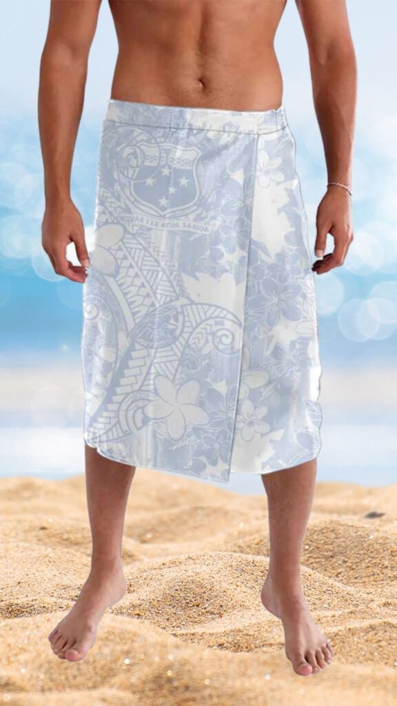samoa white lavalava - samoa traditional clothing
