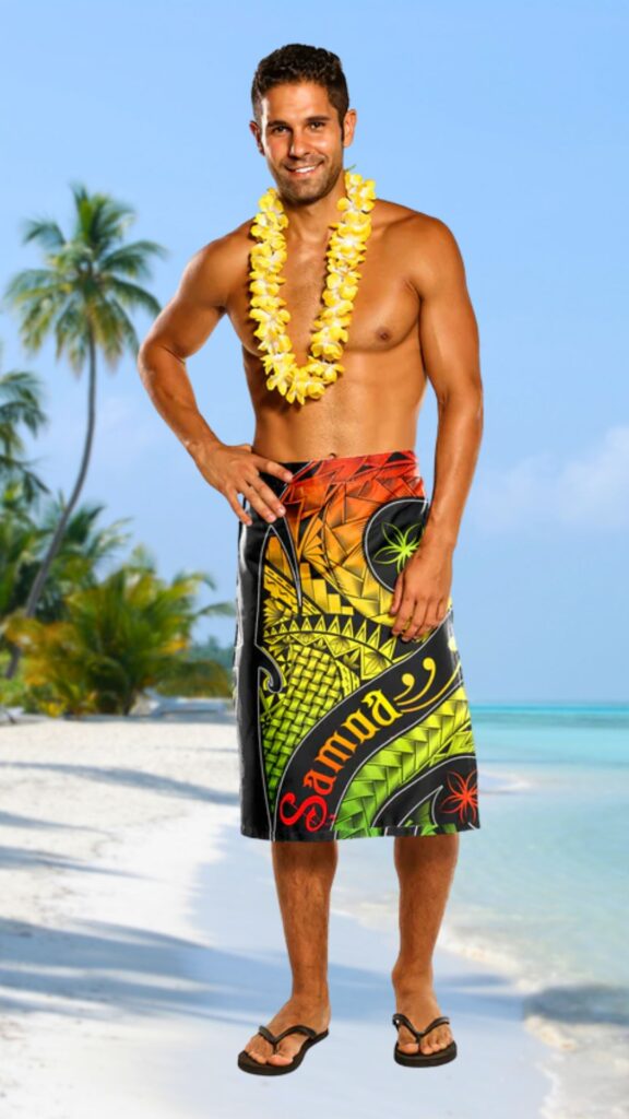 samoa yellow lavalava - samoa traditional clothing