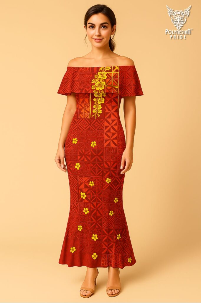 samoan mermaid dress red