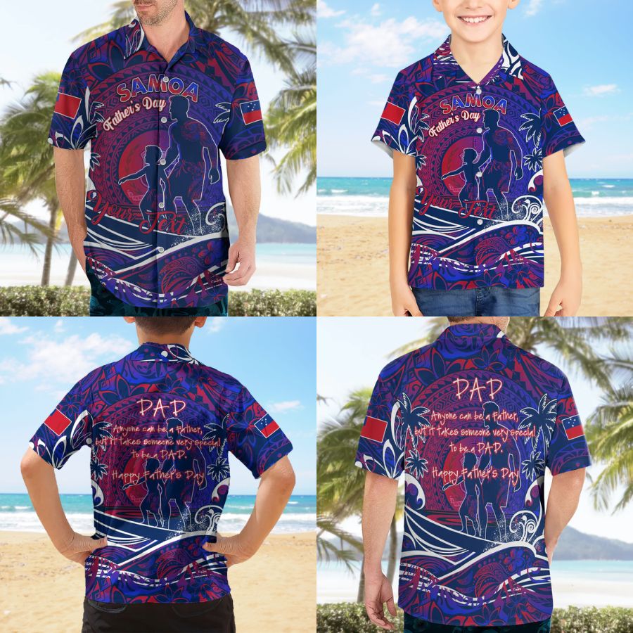 Fathers Day Samoa Hawaiian Shirt Special dadkid - hawaiian dress for party