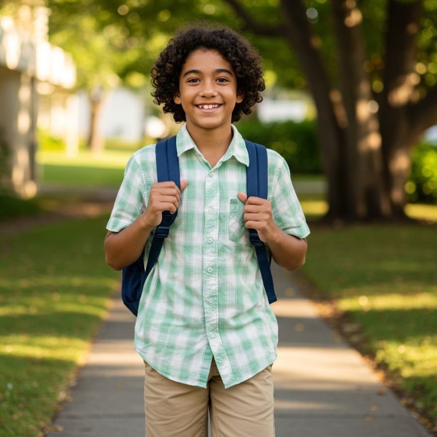 Flannel Shirt and khaki shorts middle school - Back to School Clothing for Island Student Flannel Shirt and khaki shorts middle school - Back to School Clothing for Island Student