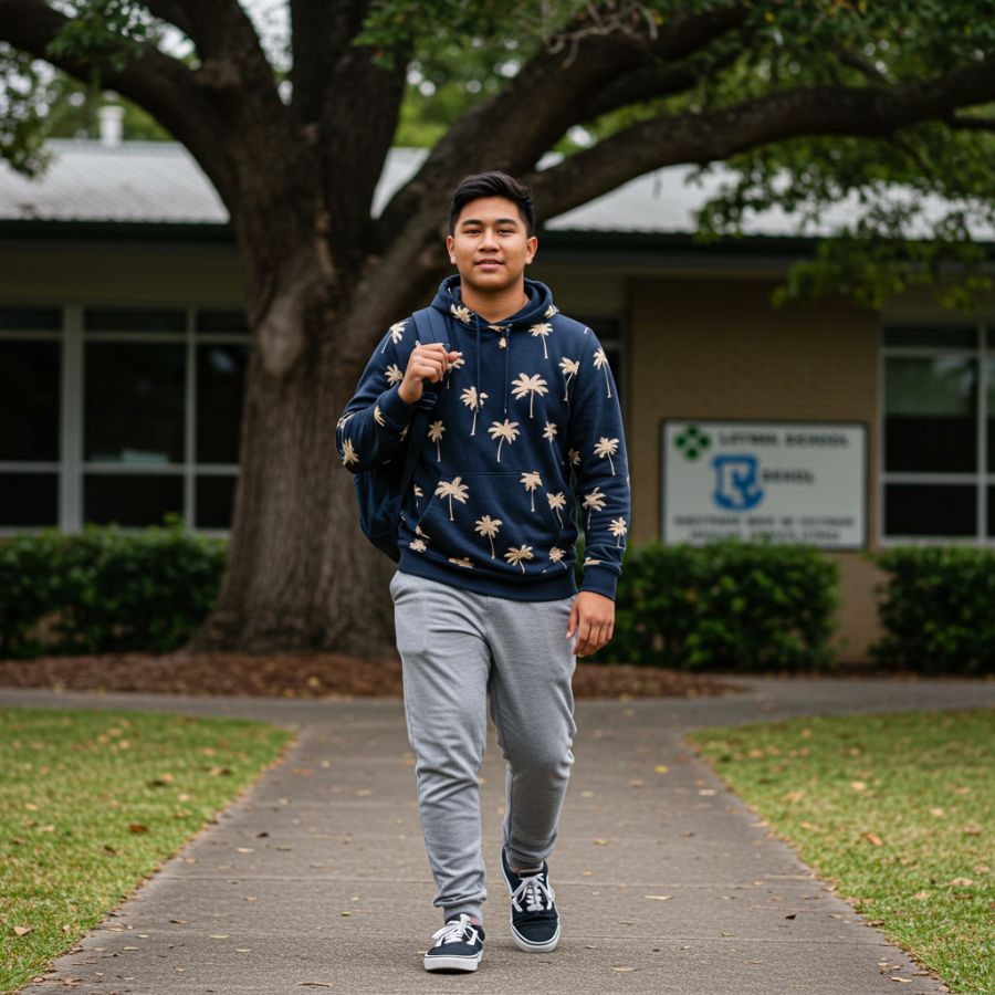 Hoodie and joggers highschool boy - Back to School Clothing for Island Student Hoodie and joggers highschool boy - Back to School Clothing for Island Student