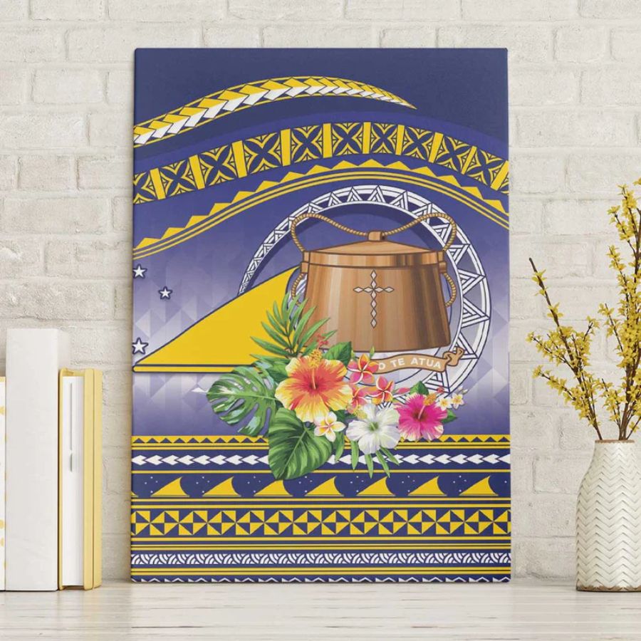 Tokelau Tuluma Canvas Wall Art Polynesian Tropical Flowers - hawaiian dress for party