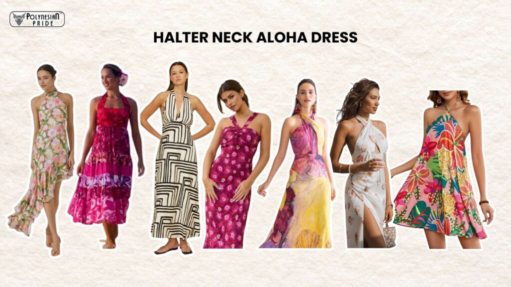 Halter Neck Aloha Dresses - aloha dresses Halter Neck Aloha Dresses - aloha dresses