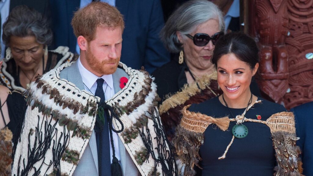 Prince Harry and Princess Madeleine gifted korowai cloak - New Zealand Traditional Dress Prince Harry and Princess Madeleine gifted korowai cloak - New Zealand Traditional Dress