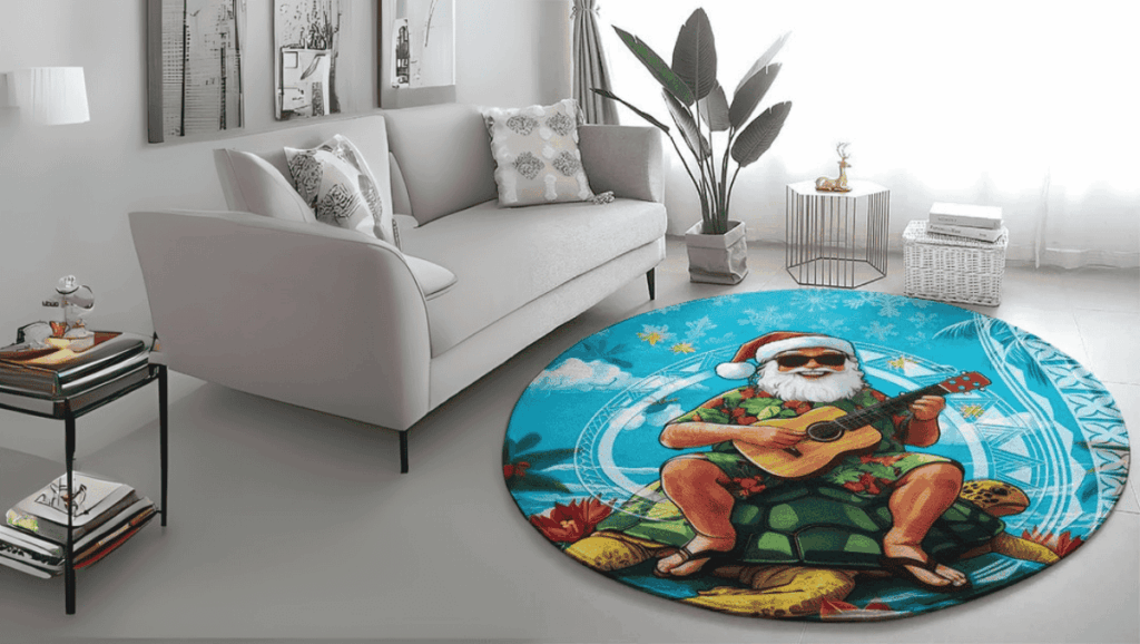 A round carpet with an eye catching pattern will add flair to your living room - home decor A round carpet with an eye-catching pattern will add flair to your living room
