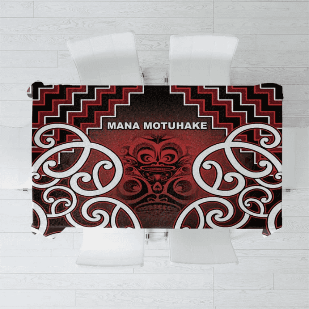 Aotearoa Mana Motuhake Tablecloth Poutama With Maori Pattern LT05