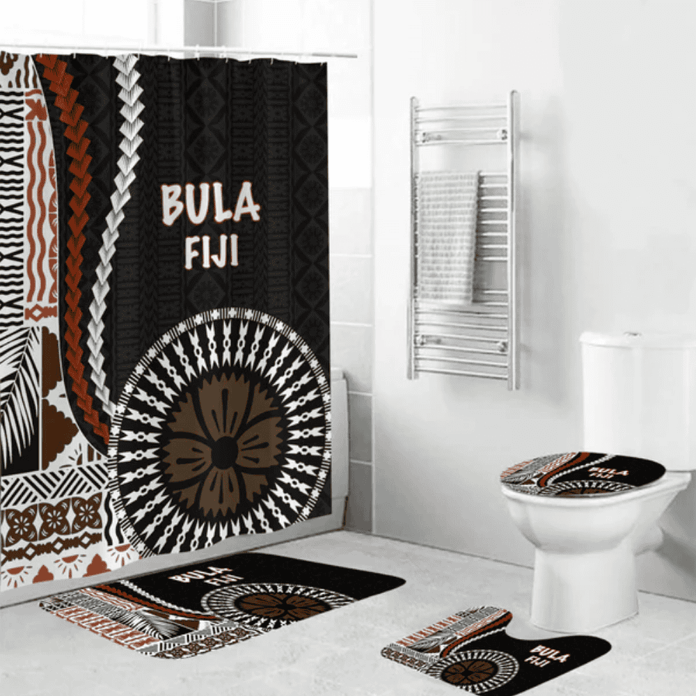 Bula Fiji Bathroom Set Masi Tapa Patterns Style LT6