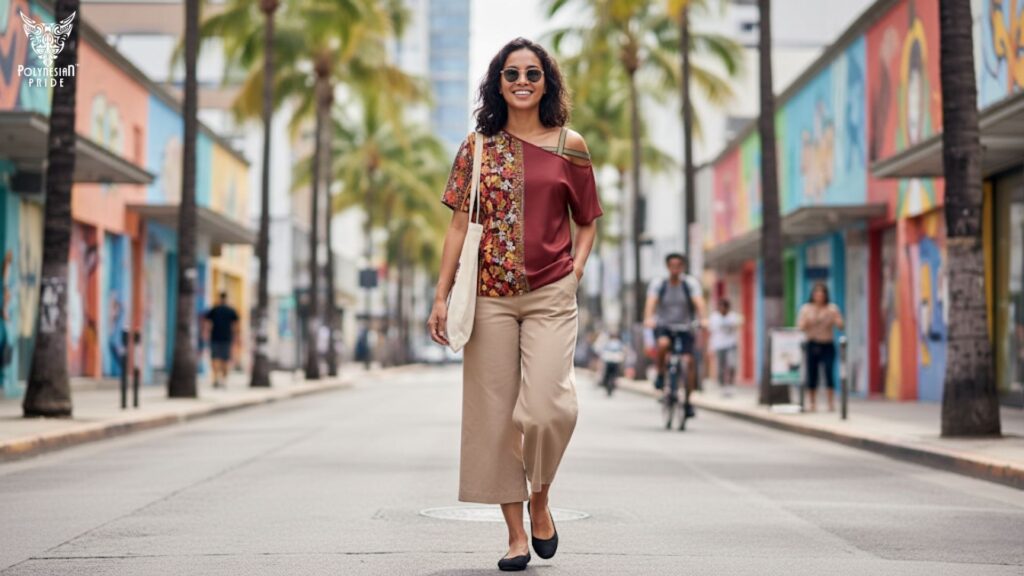 Culottes Cross Shoulder Shirt - hawaiian clothing for women Culottes Cross Shoulder Shirt - hawaiian clothing for women