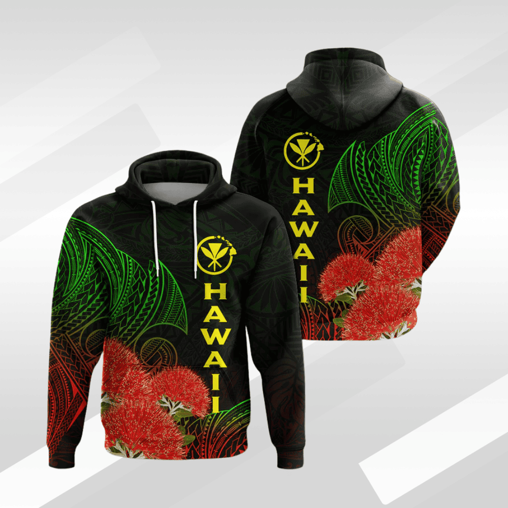 Hawaii Polynesian Hoodie Ohia Lehua LT12