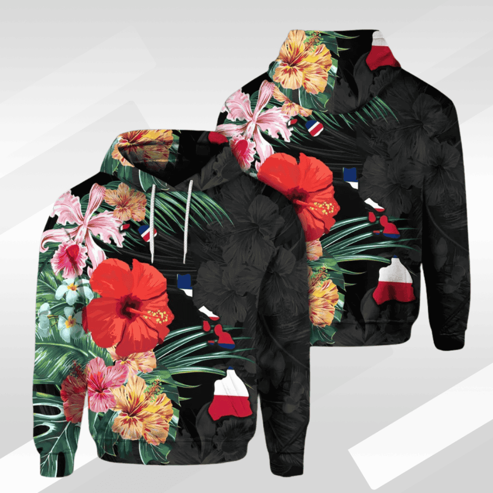Hawaiian Map Hawaiian Flag Hibiscus Polynesian Hoodie