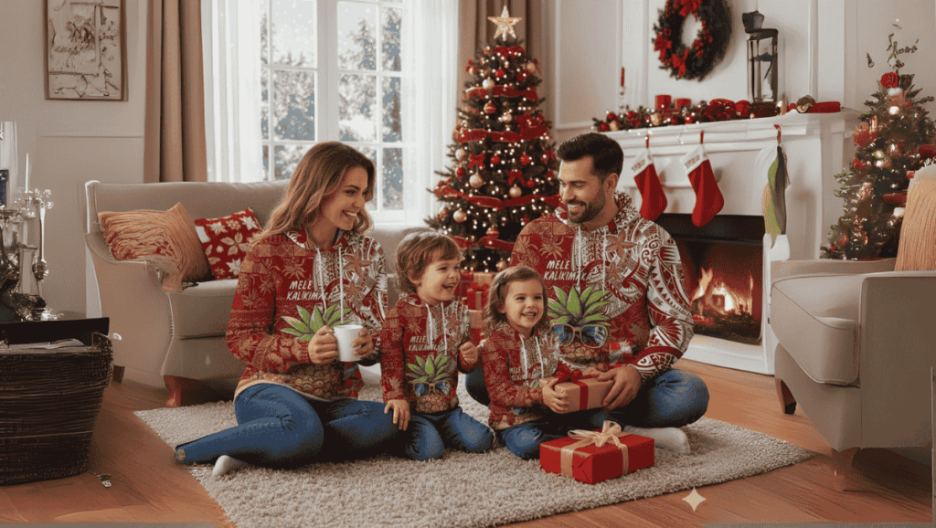 Hawaiian hoodie Christmas costume for the family - Hawaii hoodie Hawaiian hoodie Christmas costume for the family