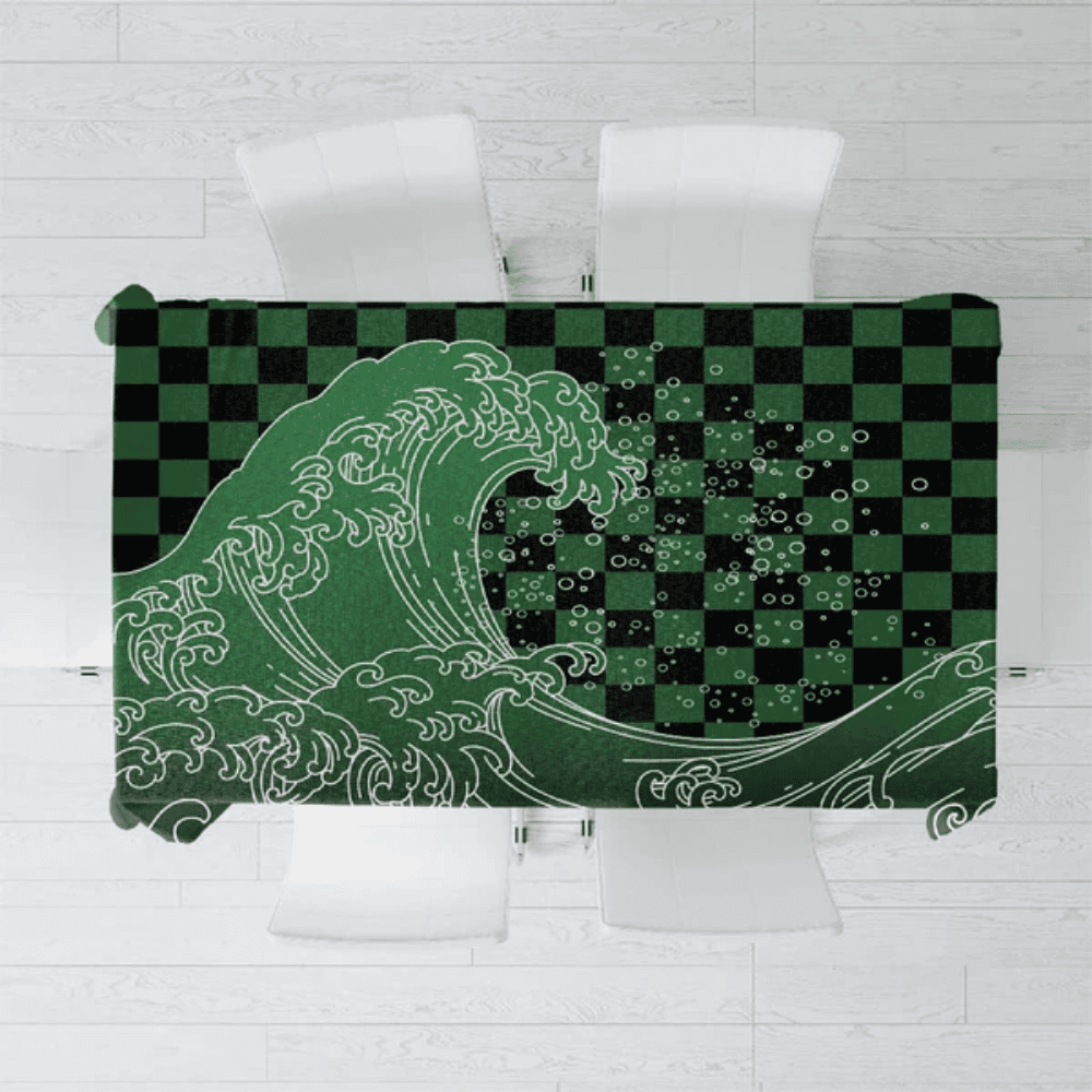 Japanese Asanoha Pattern Tablecloth Water Breathing Slayer Dragon LT9