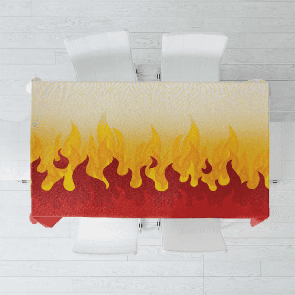 Japanese Kaen Pattern Tablecloth Flame Pillar Blazing Lion Heart LT9