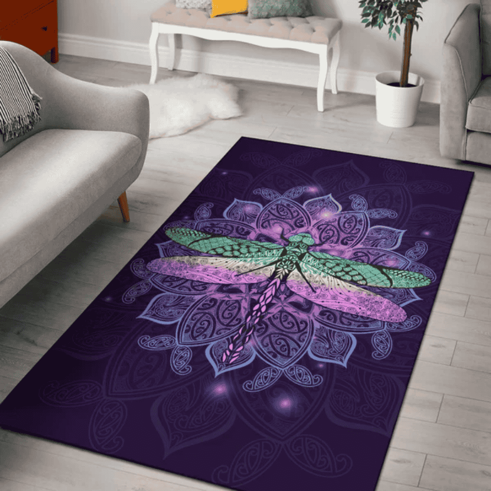 New Zealand Maori Mandala Dragonfly Area Rug