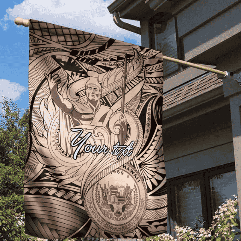 Personalised Aloha King Kamehameha Spirits Garden Flag Beige Special LT9