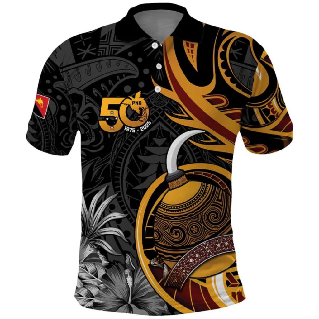 Personalised Papua New Guinea Polo Shirt Happy 50th Independence Anniversary