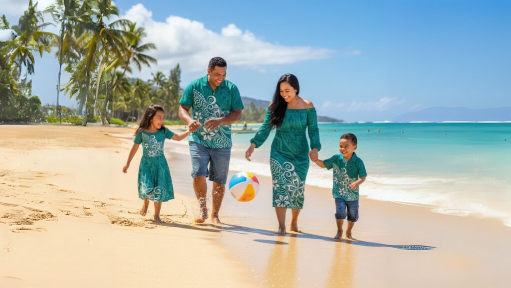 With these playful designs, aloha shirts are perfect for family vacations.