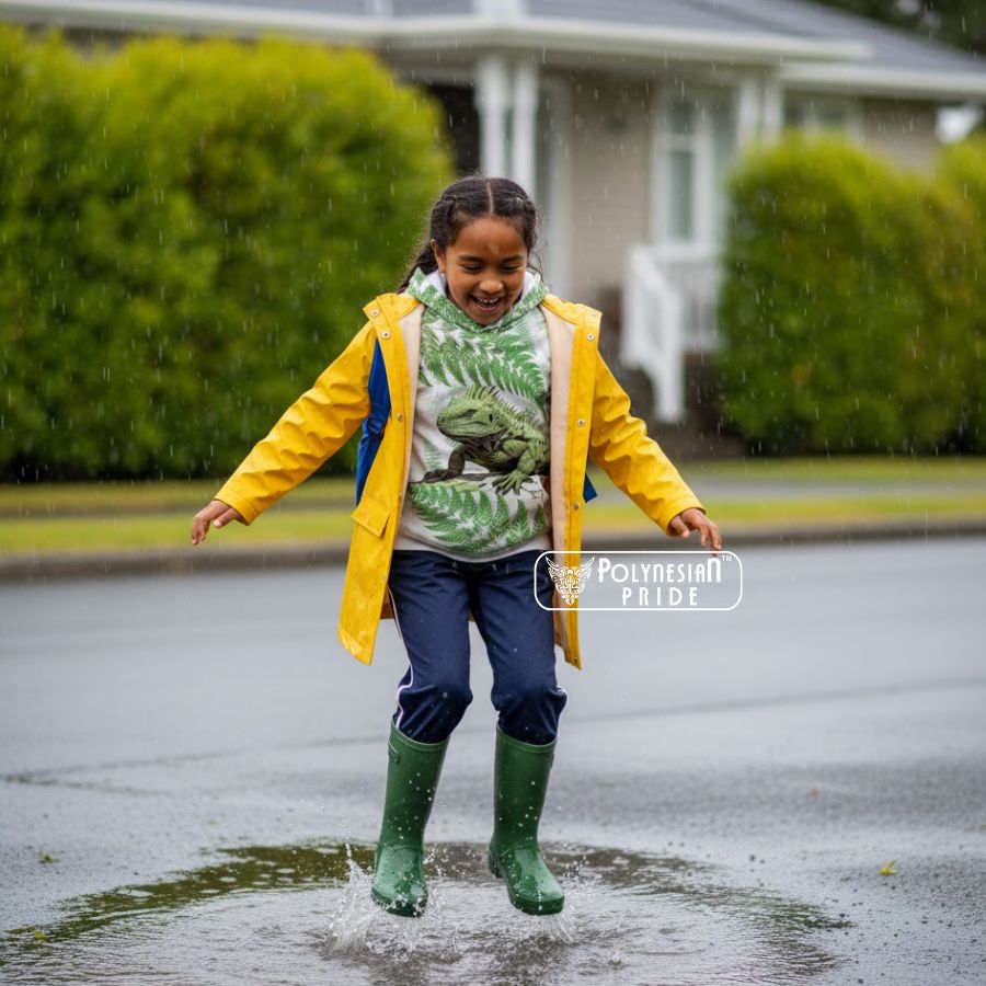 Green New Zealand Tuatara Kid Hoodie Aotearoa Sphenodon Punctatus Silver Fern front - Autumn Outfit Ideas in New Zealand Green New Zealand Tuatara Kid Hoodie Aotearoa Sphenodon Punctatus Silver Fern front - Autumn Outfit Ideas in New Zealand