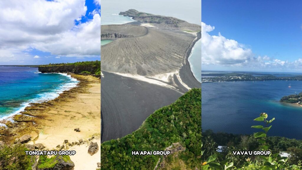 Main Island Groups of Tonga - tongan people Aerial view of Tongatapu, Haʻapai, and Vavaʻu - Tonga’s three main island groups