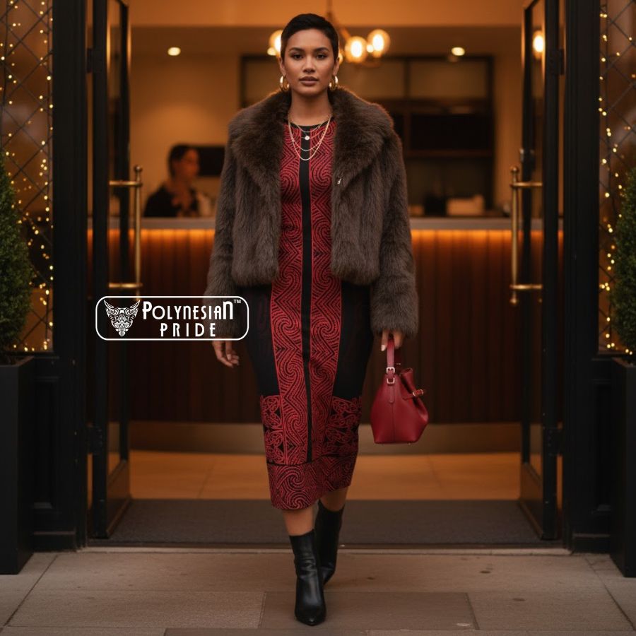 New Zealand Maori Kowhaiwhai Long Sleeve Bodycon Dress Whero Maui and Mangopare front - Autumn Outfit Ideas in New Zealand New Zealand Maori Kowhaiwhai Long Sleeve Bodycon Dress Whero Maui and Mangopare front - Autumn Outfit Ideas in New Zealand