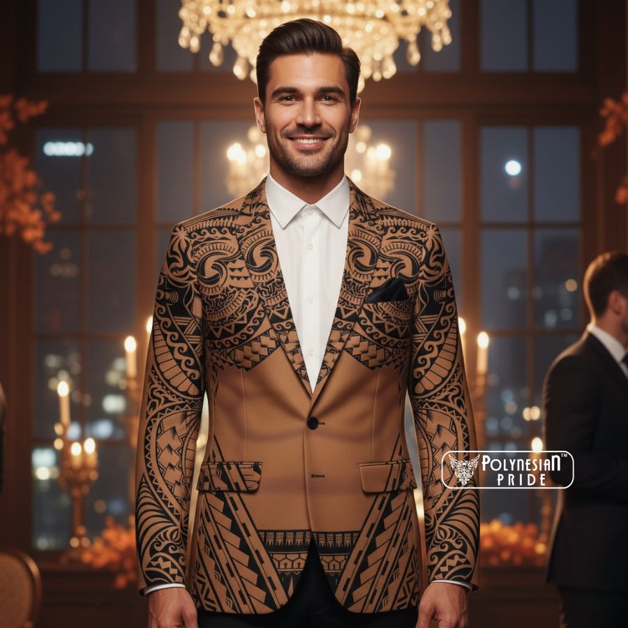 Polynesian Tattoo Inspired Cosplay Costume Blazer Tribal Warrior