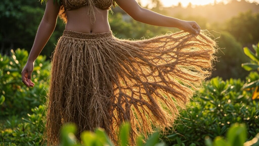 Traditional coconut fiber skirt, an essential part of Fijian heritage attire for ceremonial dances and rituals
