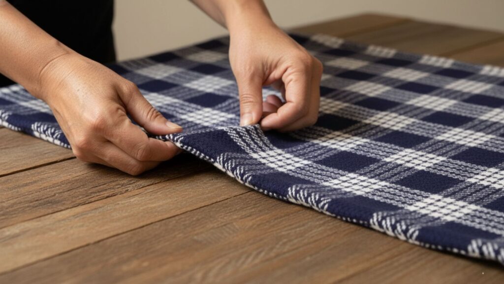 Classic palaka in its navy blue glory - palaka fabric The iconic Hawaiian plaid fabric is navy and white