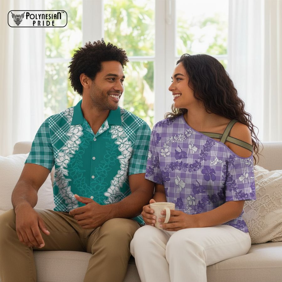 Hawaii Cross Shoulder Shirt and Teal Palaka Hawaiian Shirt