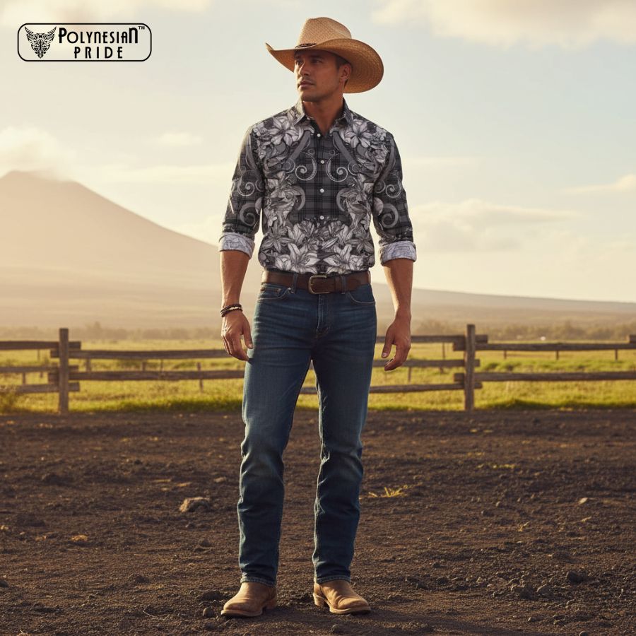 Hawaii Palaka Long Sleeve Button Shirt