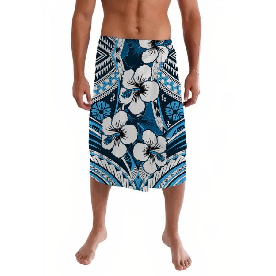 Hibiscus Lavalava Fiji Patterns Blue - What to Wear in Fiji Hibiscus Lavalava Fiji Patterns Blue - What to Wear in Fiji