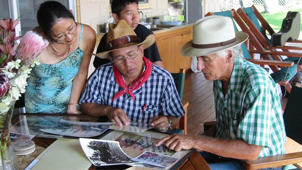 Late Kona Historical Society Board President Allen Wall wears palaka shirts - palaka fabric Late Kona Historical Society Board President Allen Wall wears palaka shirts