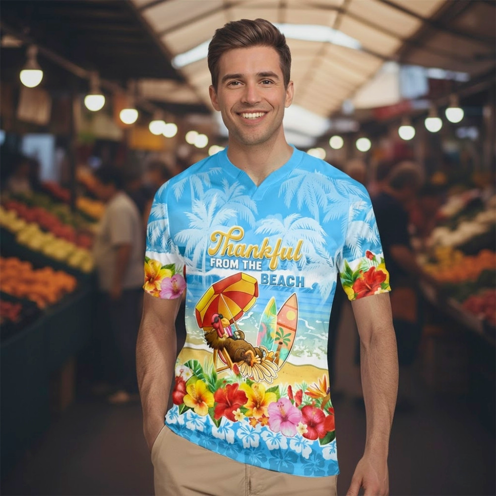 Personalised Hawaii Funny Thanksgiving Rugby Jersey Thankful From The Beach LT05 - thanksgiving Personalised Hawaii Funny Thanksgiving Rugby Jersey Thankful From The Beach LT05