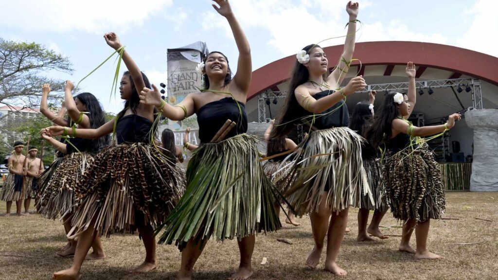 A group of Guam girls dancing