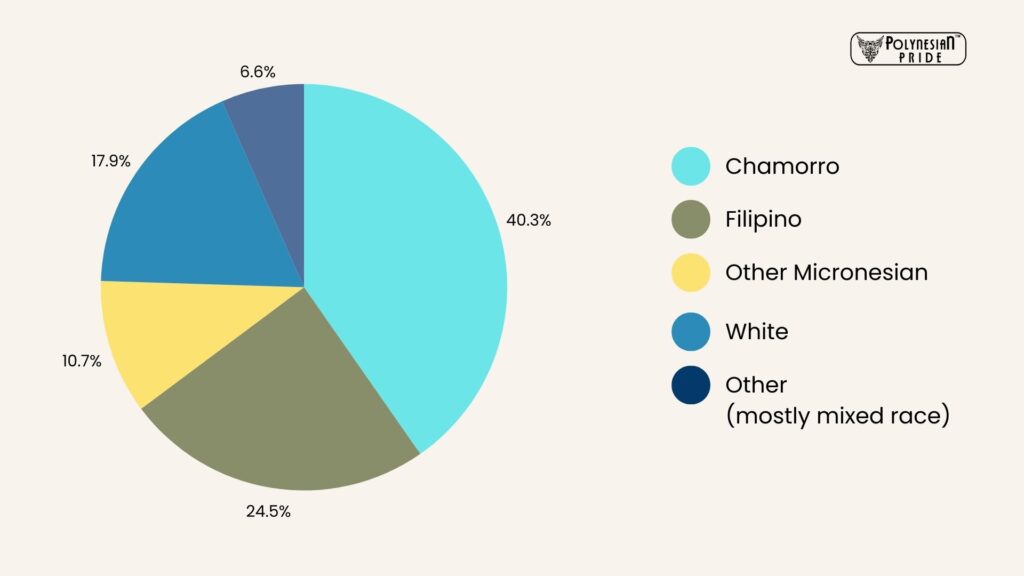 Pie chart showing Guam's population