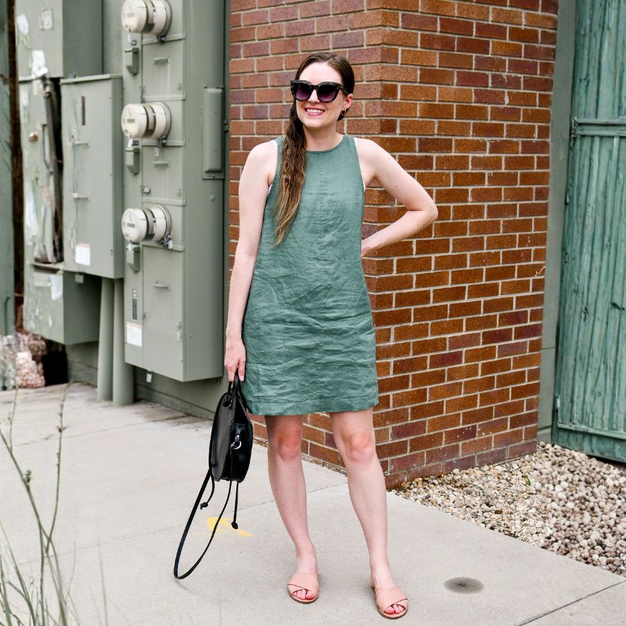 Sheath dress outfit for a casual day