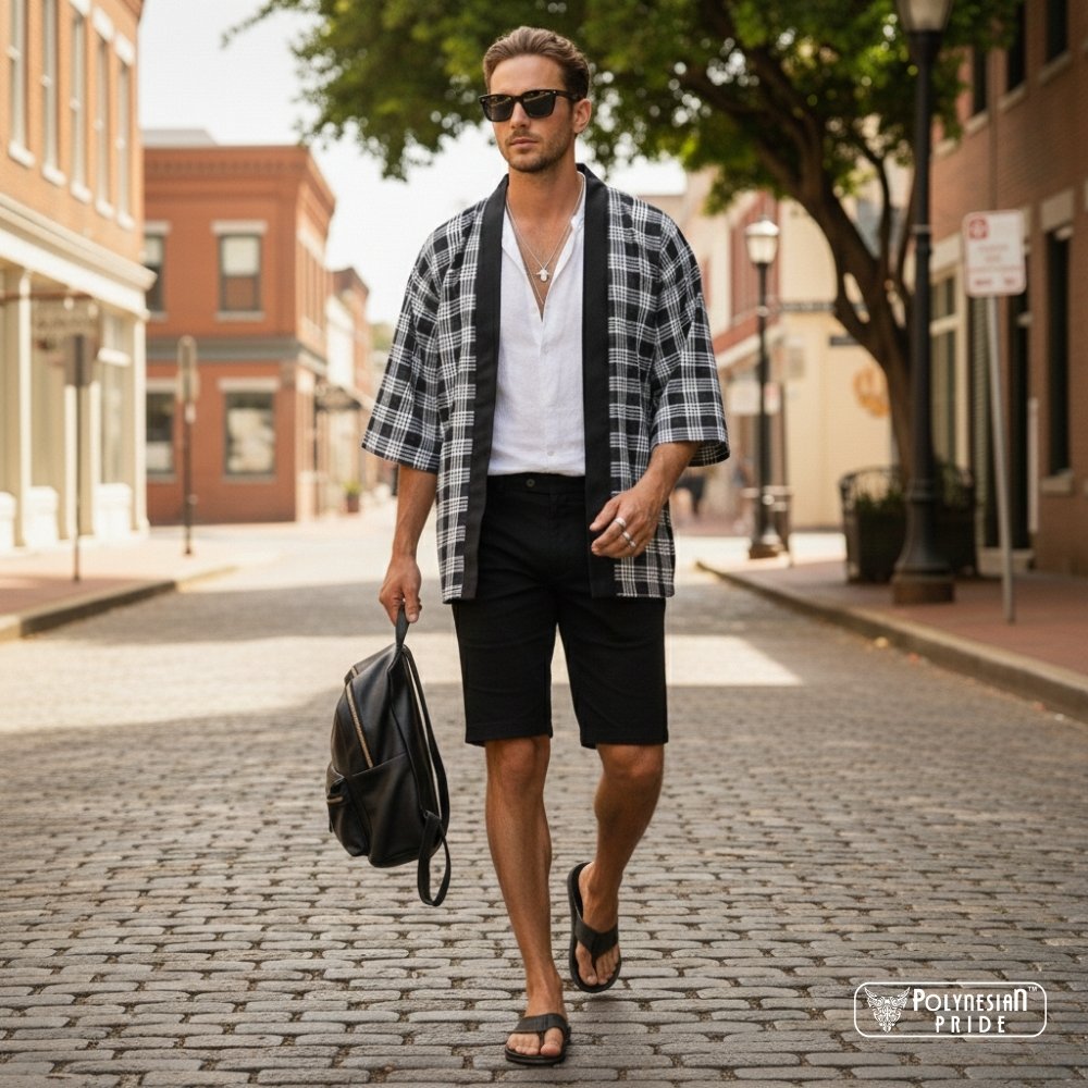 zBF5Wpdx Black Japanese Palaka Pride Kimono LT14 Black Japanese Palaka Pride Kimono LT14