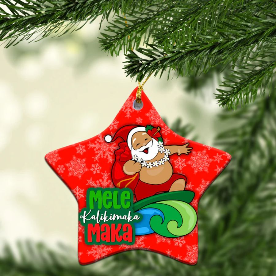 Hawaii Santa Claus Christmas Ornament